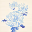 Hana Sisal blue floral wallpaper with painterly chrysanthemum blossoms on a sisal ground by Schumacher