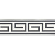 Britt Border in Graphite by Schumacher - Greek key geometric wallpaper border in black, grey, and white.