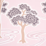 Tree River Blush by Schumacher Japanese Art Deco Wallpaper – Schumacher 5009101
