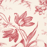 Toile de Fleurs Rouge by Schumacher Classic Floral Ogee Wallpaper – Perennial Favorites 5009122