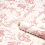 Toile de Fleurs Pink Floral Ogee Wallpaper Pink by Schumacher – 5009123
