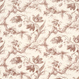 Toile de Fleurs Fawn wallpaper by Schumacher featuring detailed twisting branches and flowers in a classic ogee pattern.