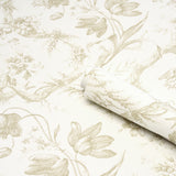 Toile de Fleurs Birch by Schumacher Timeless Floral Ogee Wallpaper – Schumacher 5009125