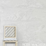 Cloud Toile Quartz by Schumacher Modern Glamour Wide-Width Screenprinted Wallpaper – Schumacher 5009131