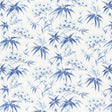 Arita Floral porcelain blue botanical wallpaper with bamboo and plum blossom motifs by Schumacher