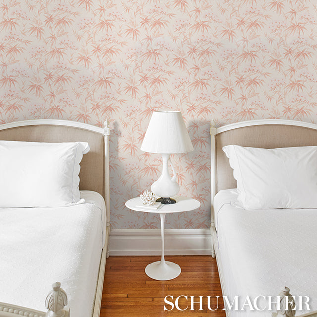 Arita Floral Rose by Schumacher Painterly Botanical Wallpaper – Schumacher 5009142