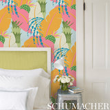 Ananas Neutral Tropical Pineapple Banana Leaf Wallpaper – Schumacher 5009171