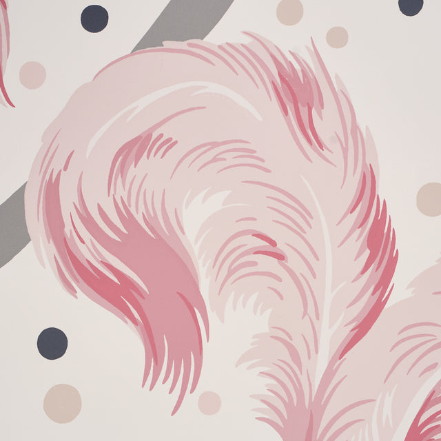 Plumes et Rubans Blush by Schumacher Fashion Forward Collection Wallpaper – Schumacher 5009181