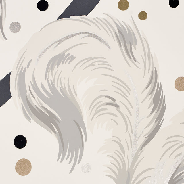 Plumes et Rubans Champagne by Schumacher Fashion Forward Collection Wallpaper – Schumacher 5009182