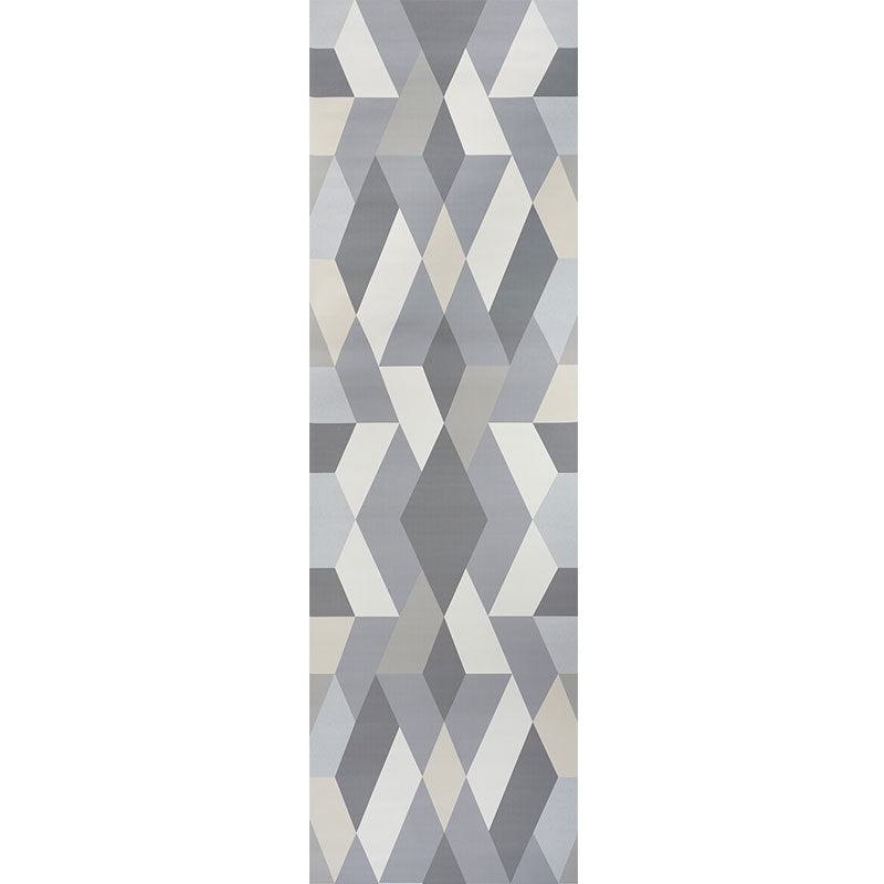 Deco Diamonds Panel wallpaper in Dove by Clements Ribeiro for Schumacher, geometric modernist mural effect in grey and neutral tones.