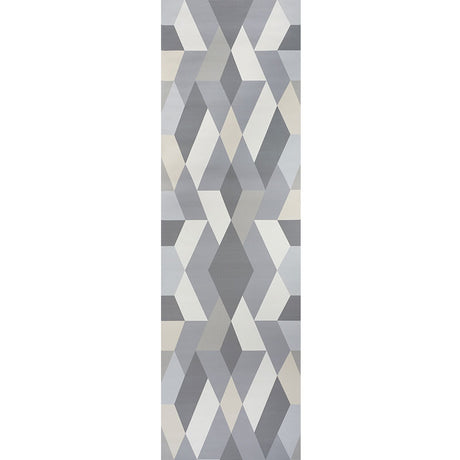 Deco Diamonds Panel wallpaper in Dove by Clements Ribeiro for Schumacher, geometric modernist mural effect in grey and neutral tones.