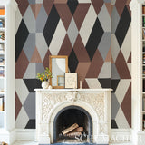 Deco Diamonds Panel Carbon by Clements Ribeiro Modern Geometric Wallpaper – Schumacher 5009201