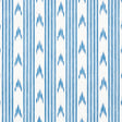 Santa Barbara Ikat Indigo wallpaper by Schumacher, featuring a blue and white ikat stripe pattern in a modern interior setting.