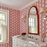 Santa Barbara Ikat Pink by Schumacher Mark D. Sikes Designer Wallpaper – Schumacher 5009221
