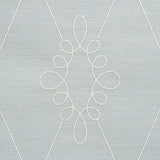 Sylvie Embroidered Sisal Water Blue by Schumacher Embroidered Trellis Wallpaper – Schumacher 5009271