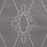 Sylvie Embroidered Sisal Charcoal by Schumacher Embroidered Trellis Wallpaper – Schumacher 5009272