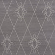 SYLVIE EMBROIDERED SISAL wallpaper in charcoal with embroidered trellis and medallion pattern by Schumacher