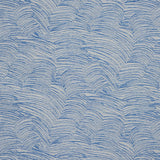 JETE blue abstract jacquard weave wallpaper by Schumacher, artisanal texture with thick and thin yarns