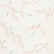 Mercurio Blush wallpaper by Schumacher featuring clouds and arrows in a soft blush colorway, designed by Charlap Hyman & Herrero.