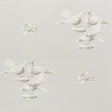 GIUNONE wallpaper in Stone by Charlap Hyman & Herrero for Schumacher, featuring hand-drawn birds in a soft, stone colorway.