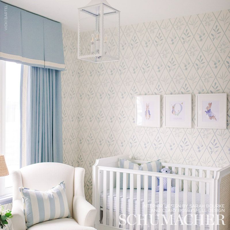 ENDIMIONE Sky by Schumacher Botanical Diamond Wallpaper – Schumacher 5009370