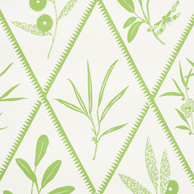 ENDIMIONE Leaf Botanical Trellis Wallpaper by Schumacher – 5009371