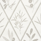 ENDIMIONE Grey Botanical Diamond Wallpaper by Schumacher – 5009372