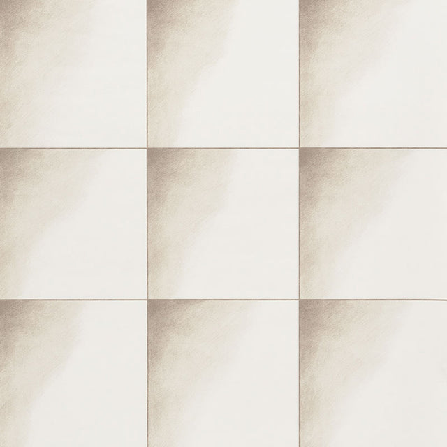Linfea wallpaper in Natural by Charlap Hyman & Herrero for Schumacher, hand-shaded geometric grid pattern.