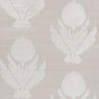 AGRA HEMP SHIMMER wallpaper in Moonstone, a soft floral ikat pattern with natural and metallic sisal texture by Schumacher.