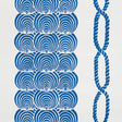 Coralline blue and white scallop and rope pattern wallpaper from Schumacher Nautilus Collection