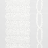 Coralline wallpaper in grey with a graphic scallop and twisted rope pattern by Schumacher