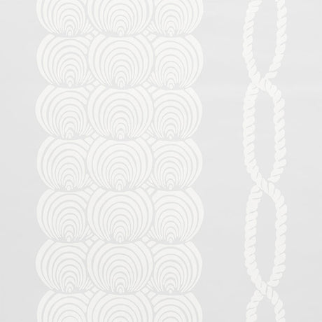 Coralline wallpaper in grey with a graphic scallop and twisted rope pattern by Schumacher