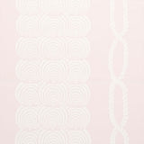Coralline Blush wallpaper by Schumacher featuring a graphic scallop and twisted rope pattern in a soft pink colorway.