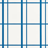 Otto Cobalt by David Oliver Geometric Windowpane Wallpaper – Schumacher 5009441