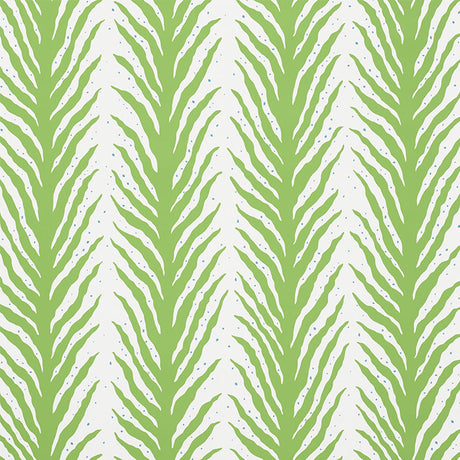 Creeping Fern Moss by Celerie Kemble green and white botanical stripe wallpaper by Schumacher