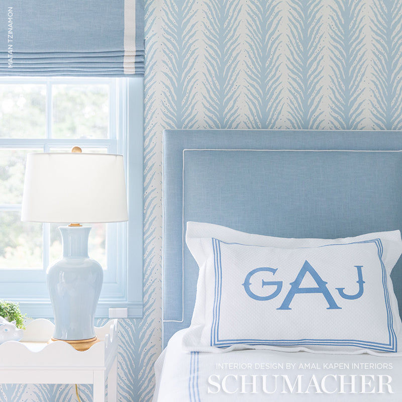 Creeping Fern Slumber Blue by Celerie Kemble Wallpaper – Schumacher 5009451