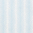 Creeping Fern wallpaper in Slumber Blue by Celerie Kemble for Schumacher, featuring a feathery fern stripe pattern in soft blue and white.