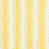 Creeping Fern Lemonade by Celerie Kemble for Schumacher - yellow and white fern stripe wallpaper pattern