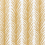 Creeping Fern wallpaper in gold by Schumacher, designed by Celerie Kemble, featuring a bold, organic fern stripe pattern.