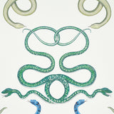 Giove Emerald & Sapphire by Schumacher Artistic Snake Wallpaper – CHARLAP HYMAN & HERRERO 5009460
