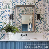 Giove Emerald & Sapphire by Schumacher Artistic Snake Wallpaper – CHARLAP HYMAN & HERRERO 5009460