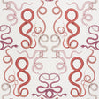 GIOVE wallpaper by Schumacher featuring a cascade of hand-drawn, intertwining snakes in ruby and garnet tones, designed by Charlap Hyman & Herrero.