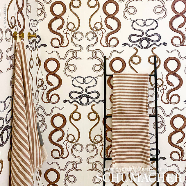 GIOVE Agate & Onyx by Schumacher Mythological Snake Wallpaper – Schumacher 5009462