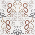 GIOVE wallpaper by Schumacher featuring a cascade of hand-drawn, intertwining snakes in agate and onyx colorway, designed by Charlap Hyman & Herrero.