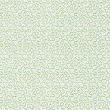 Meander Moss by Schumacher - Modern geometric green wallpaper in a bedroom setting