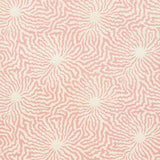 Flower Shock Sisal wallpaper in Peony by Celerie Kemble for Schumacher. Abstract floral pattern in pink on woven grasscloth ground.