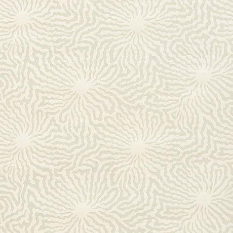 Flower Shock Sisal wallpaper in Haze by Celerie Kemble for Schumacher, abstract floral pattern on woven grasscloth.
