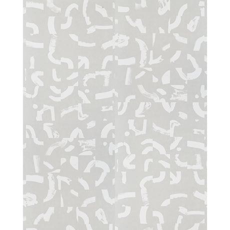 SEPIESSA PANEL SET wallpaper in Stone by Caroline Z Hurley for Schumacher. Abstract brushstroke pattern in neutral tones.