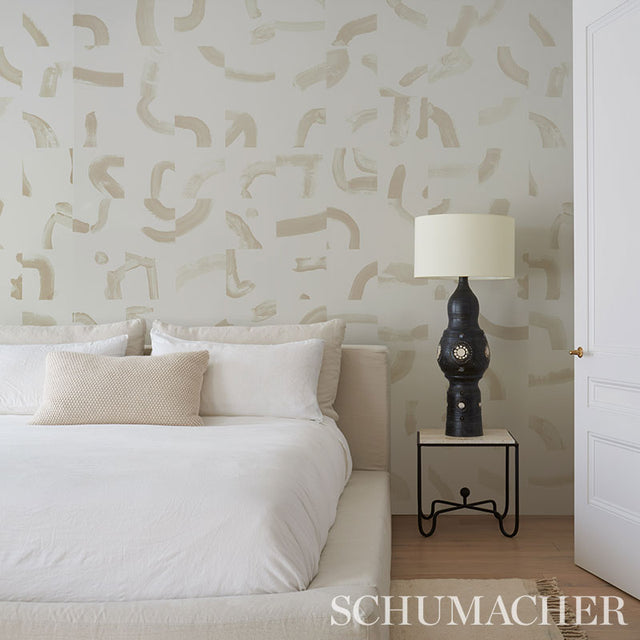 Sepiessa Panel Set Neutral by Caroline Z Hurley Abstract Wall Mural – Schumacher 5009492