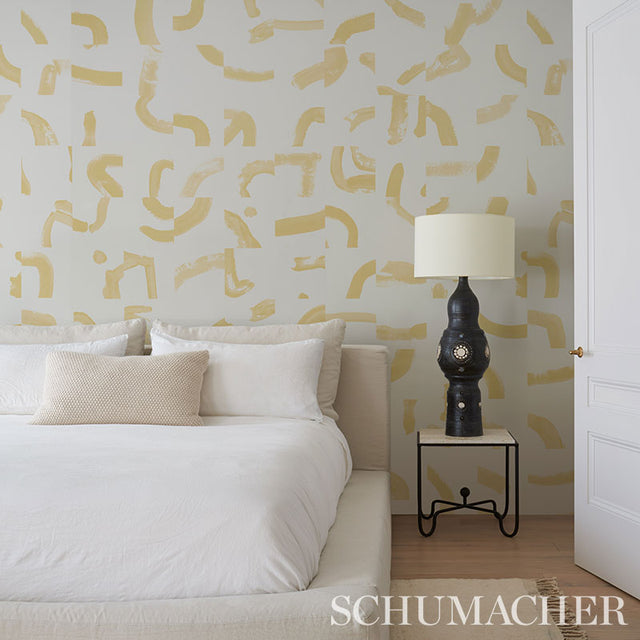 SEPIESSA PANEL SET Yellow by Caroline Z Hurley Abstract Wallcovering – Schumacher 5009493